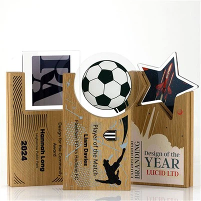 פרס ספורט מעגל מרחף עץ